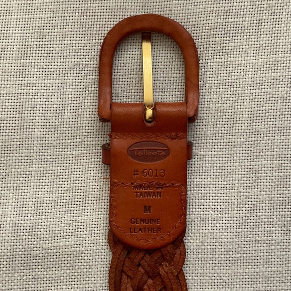 Talbots Vintage 90s Brown Woven Leather Braided Boho Western Adjustable Belt M - Picture 5 of 12